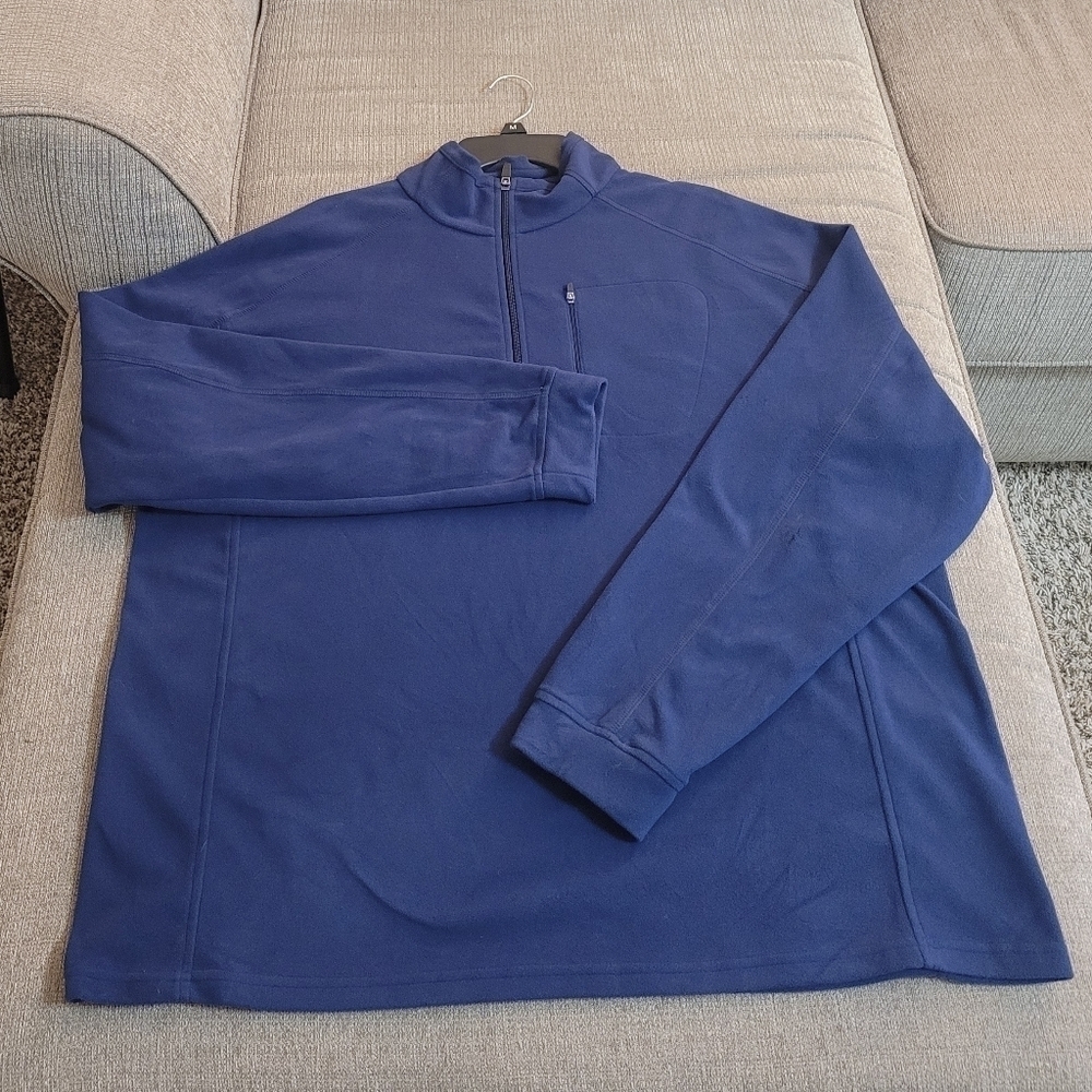 L.L. Bean Blue Fleece 1/4 Zip Up Lightweight Pullover Sweater Size XL